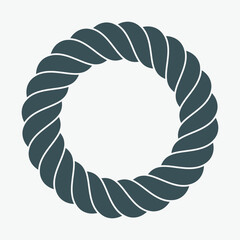 Rope cord frame circle pattern ornamental quality vector illustration cut