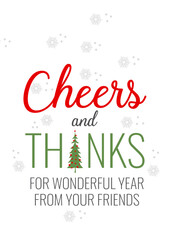 Christmas themed Thank You card.