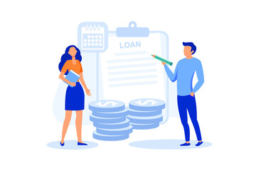 Loan Disbursement flat modern design illustration