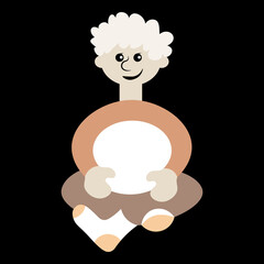 a man sitting cross his legs - a picture on the avatar of a site or blog, a child, a boy. Design element
