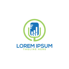 finance podcast logo vector template design for corporate business