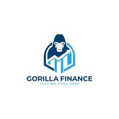 gorilla finance logo design template logo for corporate business