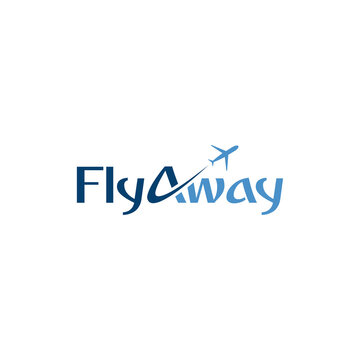 FlyAway logo lettering design template logo for travel business