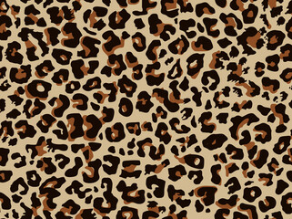Leopard skin spots seamless pattern. Print on fabric and clothing. Vector illustration