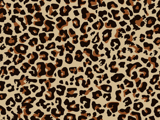 Leopard skin spots seamless pattern. Print on fabric and clothing. Vector illustration
