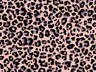 Leopard skin spots seamless pattern. Print on fabric and clothing. Vector illustration