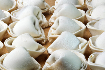 Raw frozen ravioli