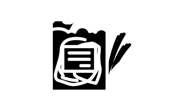 teff natural gluten free plant animated glyph icon teff natural gluten free plant sign. isolated on white background