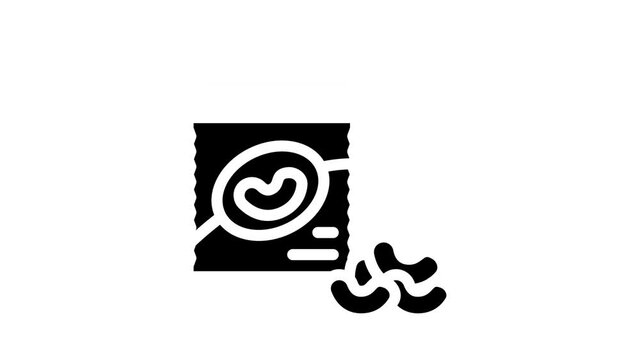 beans gluten free animated glyph icon beans gluten free sign. isolated on white background