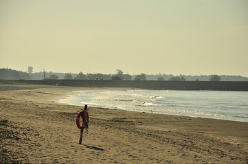 person walking on the beach