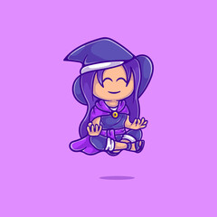 cute beautiful witch illustration