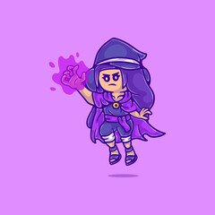 cute beautiful witch illustration