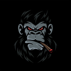 awesome monkey logo vector illustration