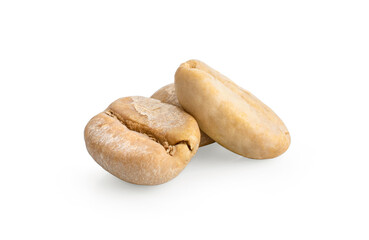  coffee beans isolated on white background.