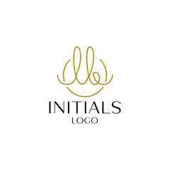 Fototapeta premium LB letter design logo logotype icon concept with script font and classic elegant style look vector illustration. LB Letter Logo Design Template Vector Illustration.