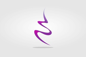 Gradient Purple Ribbon Twist Logo Design Vector