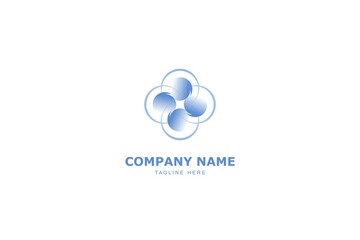 Circles Spiral Abstract Gradient Blue Logo Design Vector