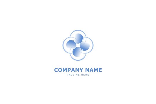 Circles Spiral Abstract Gradient Blue Logo Design Vector