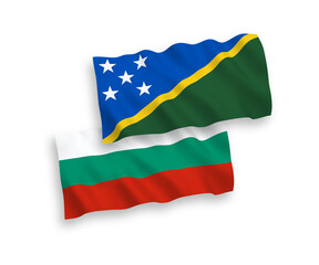 Flags of Solomon Islands and Bulgaria on a white background