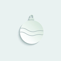 paper christmas ball icon vector happy new year