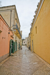 Fototapeta na wymiar A street in Matera, an ancient city built into the rock. It is located in the Basilicata region. 