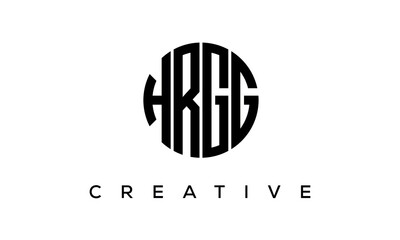 Letters HRGG creative circle logo design vector, 4 letters logo