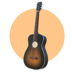 guitar isolated 3d rendering illustration