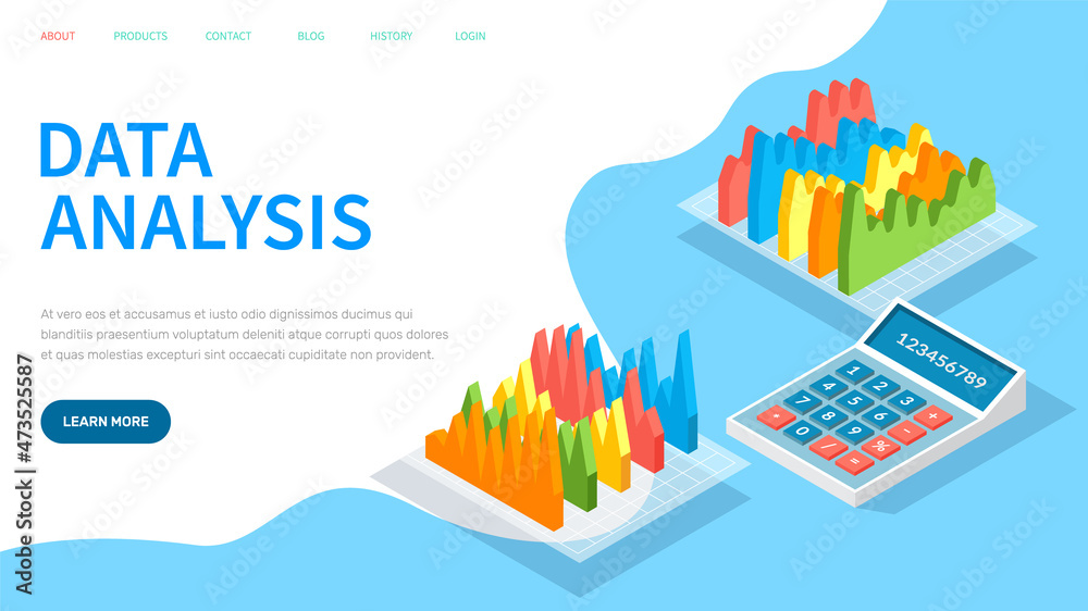 Poster visualize with business analytics. work with statistical data analysis, changing indicators. analyze