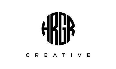 Letters HSFR creative circle logo design vector, 4 letters logo