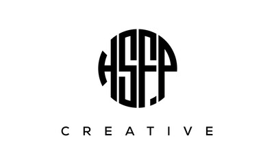 Letters HSFP creative circle logo design vector, 4 letters logo