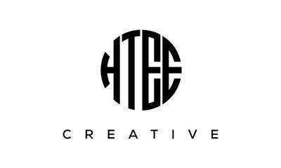 Letters HTEE creative circle logo design vector, 4 letters logo