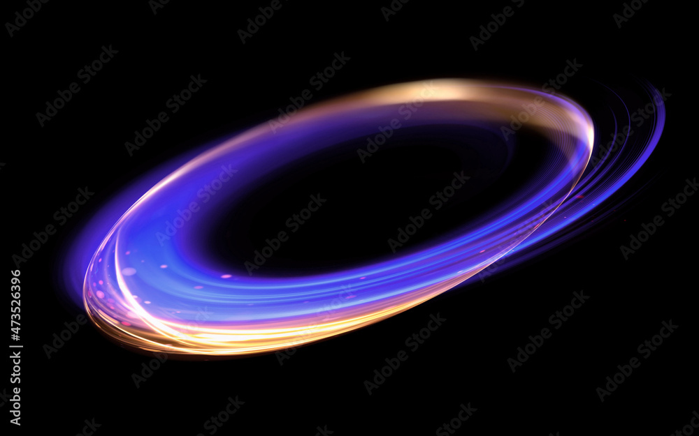 Wall mural glow swirl light effect. circular lens flare. abstract rotational lines. power energy element. lumin