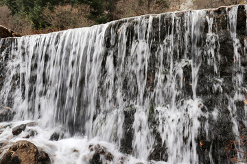  High waterfall in untouched nature