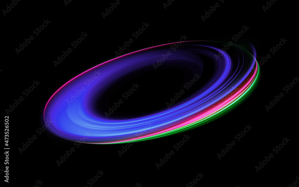 Wall mural glow swirl light effect. circular lens flare. abstract rotational lines. power energy element. lumin