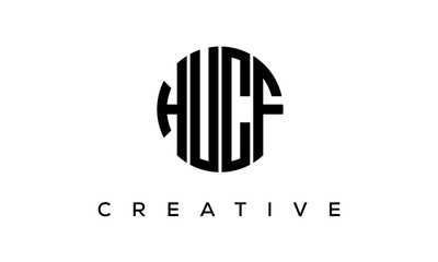 Letters HUCF creative circle logo design vector, 4 letters logo