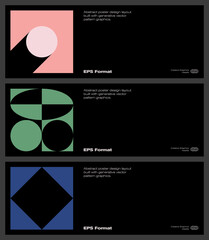 Brutalist Poster Design Template With Abstract Geometric Shapes