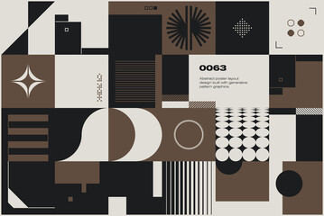 Brutalist Poster Design Template With Abstract Geometric Shapes