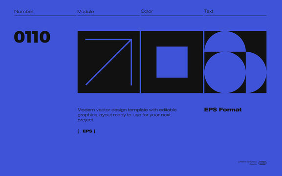 Swiss Poster Design Template With Abstract Geometric Shapes