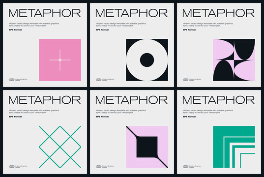 Swiss Poster Design Template With Abstract Geometric Shapes