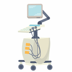 ultrasound machine, medicine, flat style vector