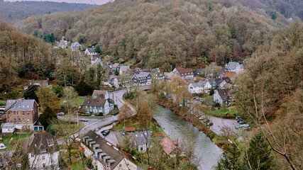 Panorama of the city of Solingen, Unterburg, Germany