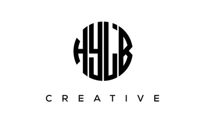 Letters HYLB creative circle logo design vector, 4 letters logo