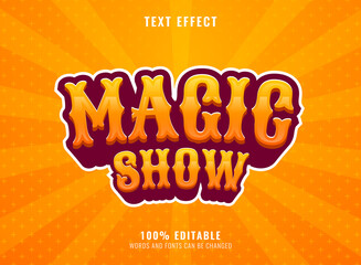 funny cartoon magic circus show text effect © didik