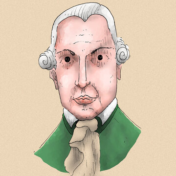 Illustrated Immanuel Kant, the great german philosopher. 