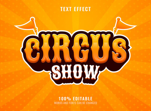 Funny Circus Show Text Effect With Flag