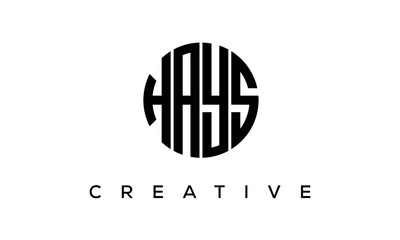 Letters HAYS creative circle logo design vector, 4 letters logo