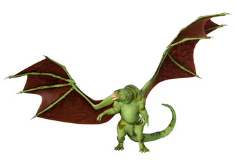 Obraz premium 3D Rendering Fairy Tale Dragon on White