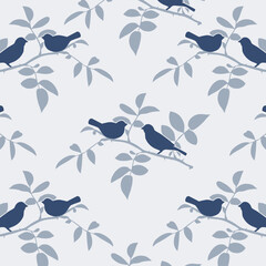 blue botanical pattern