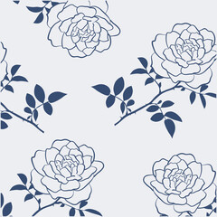blue botanical pattern