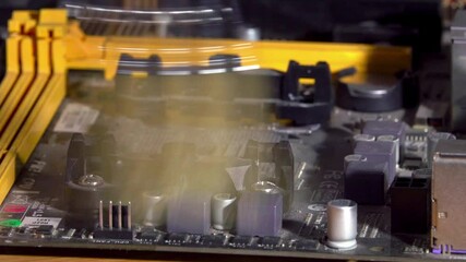 Brushing the dust on personal computer, opened PC case in background, shallow depth of field - Powered by Adobe